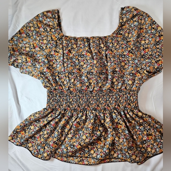 Emery Rose Womens Multicolored Short Sleeve Poplin Top Size 3X - Picture 11 of 11